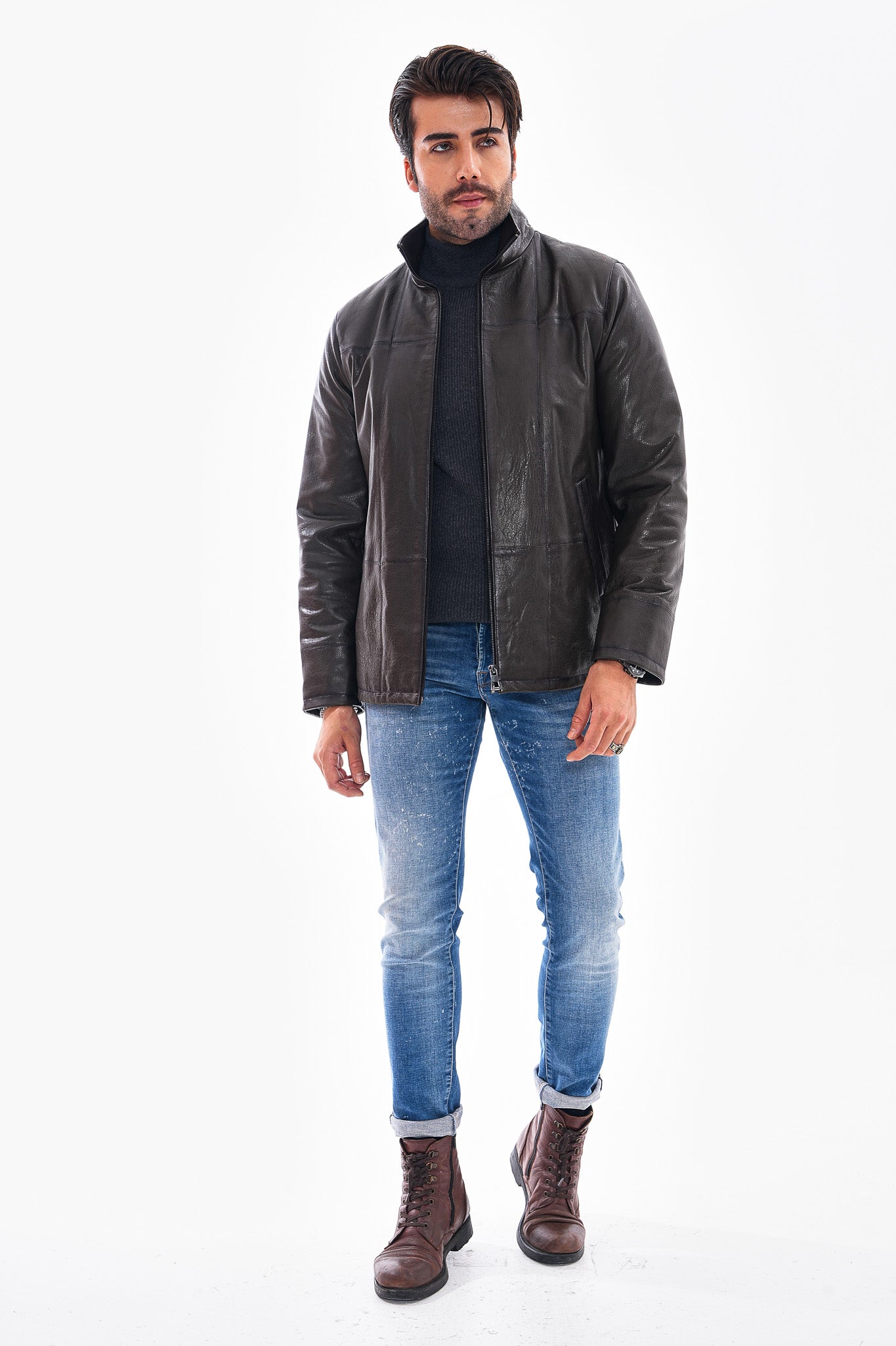 The Nero Green Leather Men Jacket