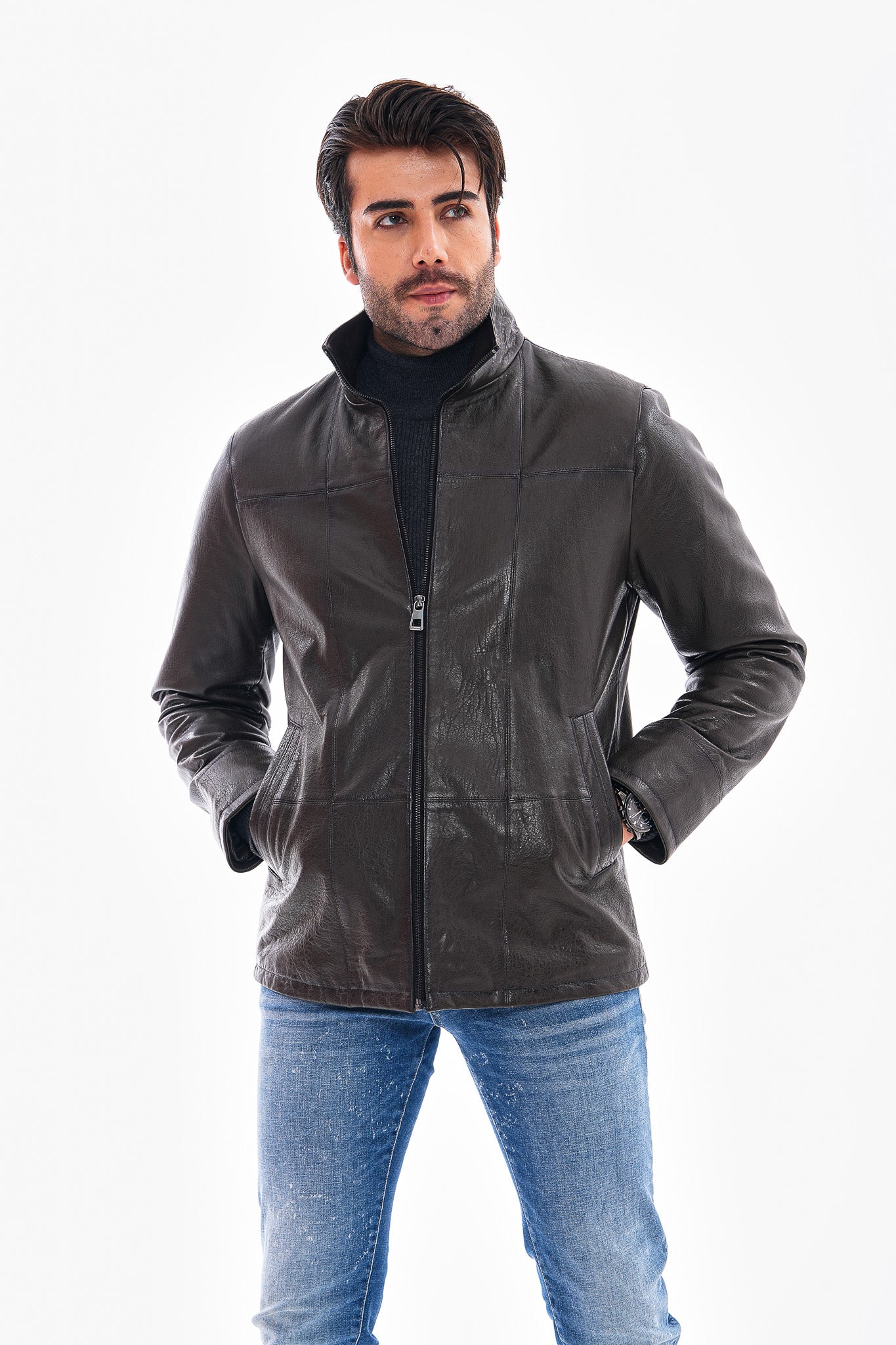 The Nero Green Leather Men Jacket