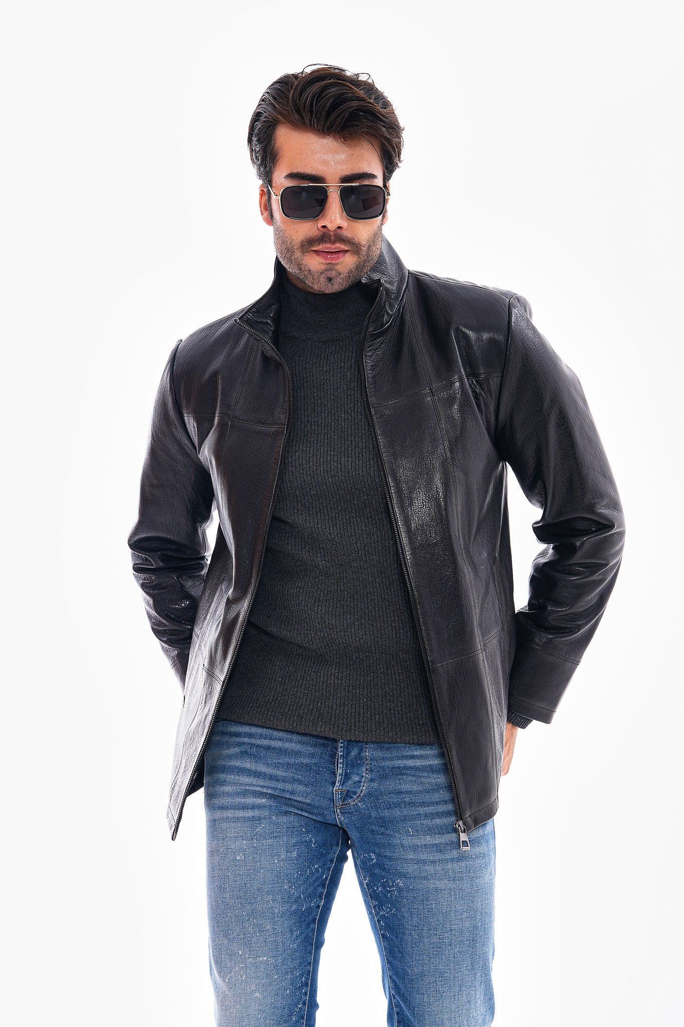 The Nero Black Leather Men Jacket