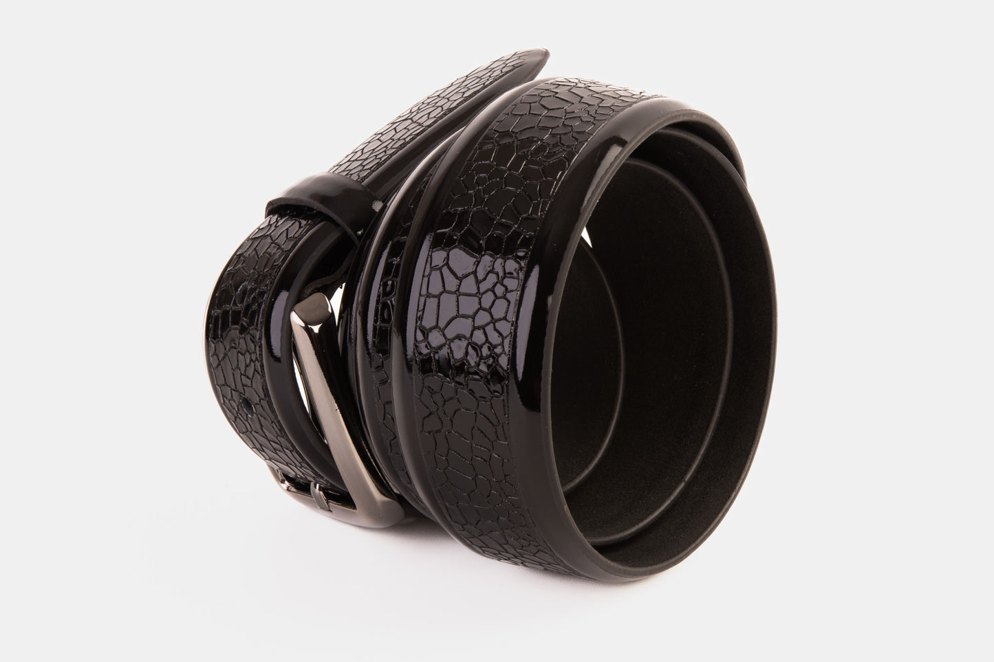 The Modica Black Patent Leather Belt