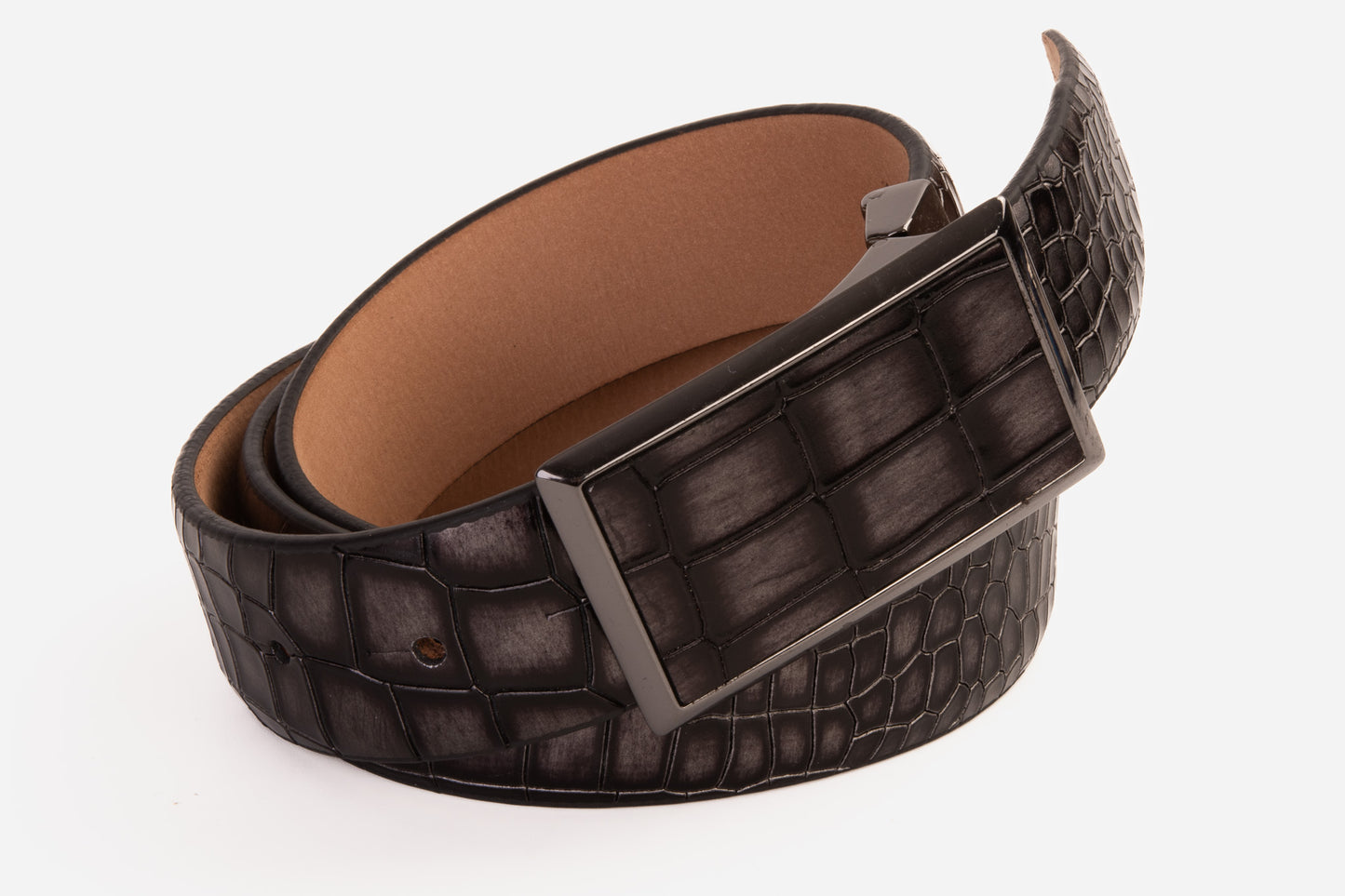 The Mississippi Gray Leather Belt