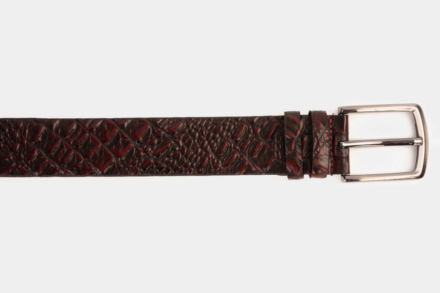 The Randor Burgundy Leather Belt