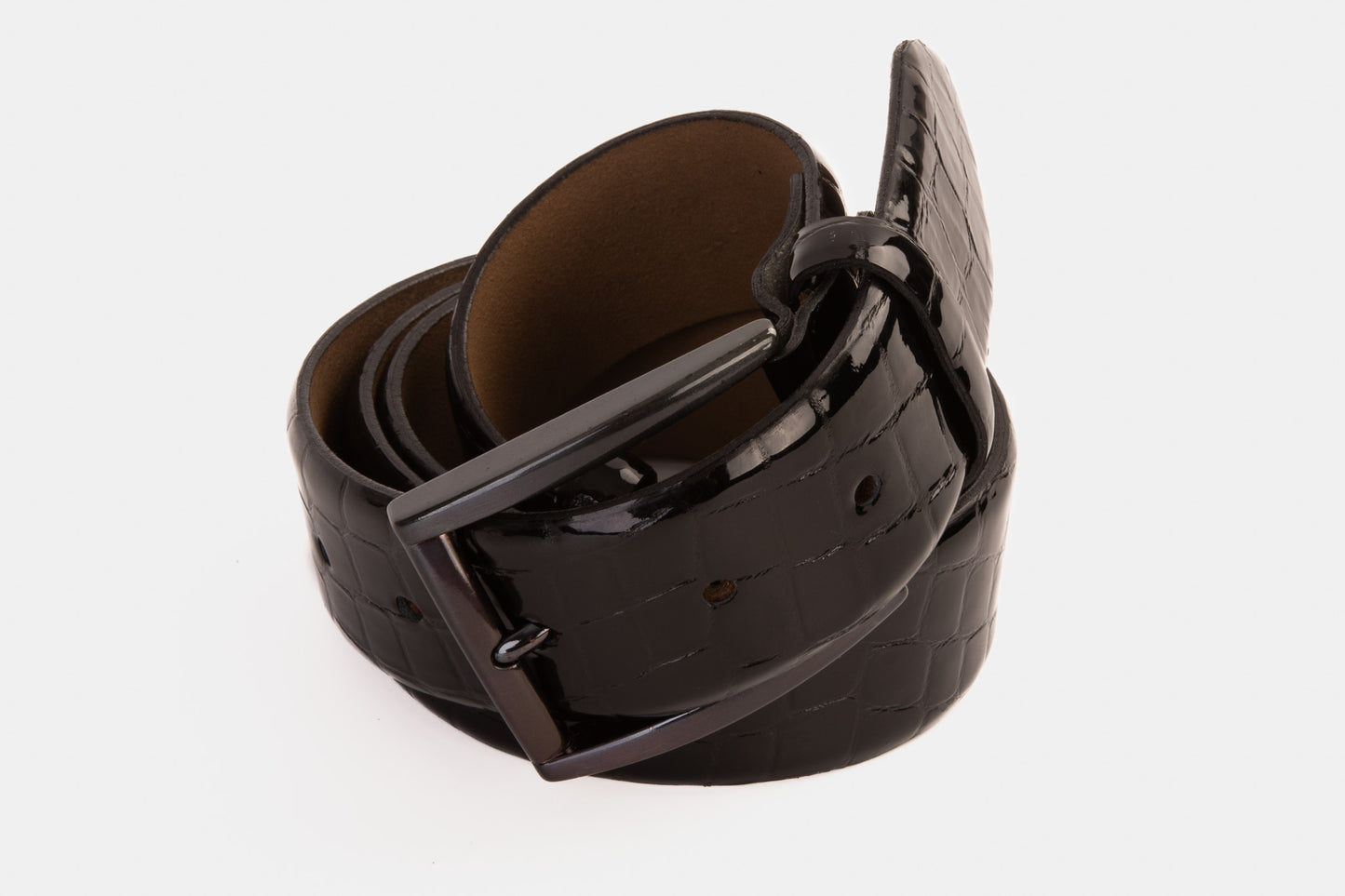 The Cordova Black Patent Leather Belt