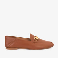 Luanda Tan Leather Women Flat Shoe