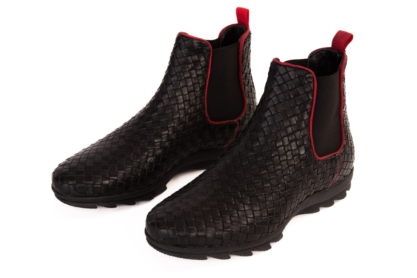 ¡La bota casual Chelsea para hombres Luxpre de cuero negro trenzado, venta final!