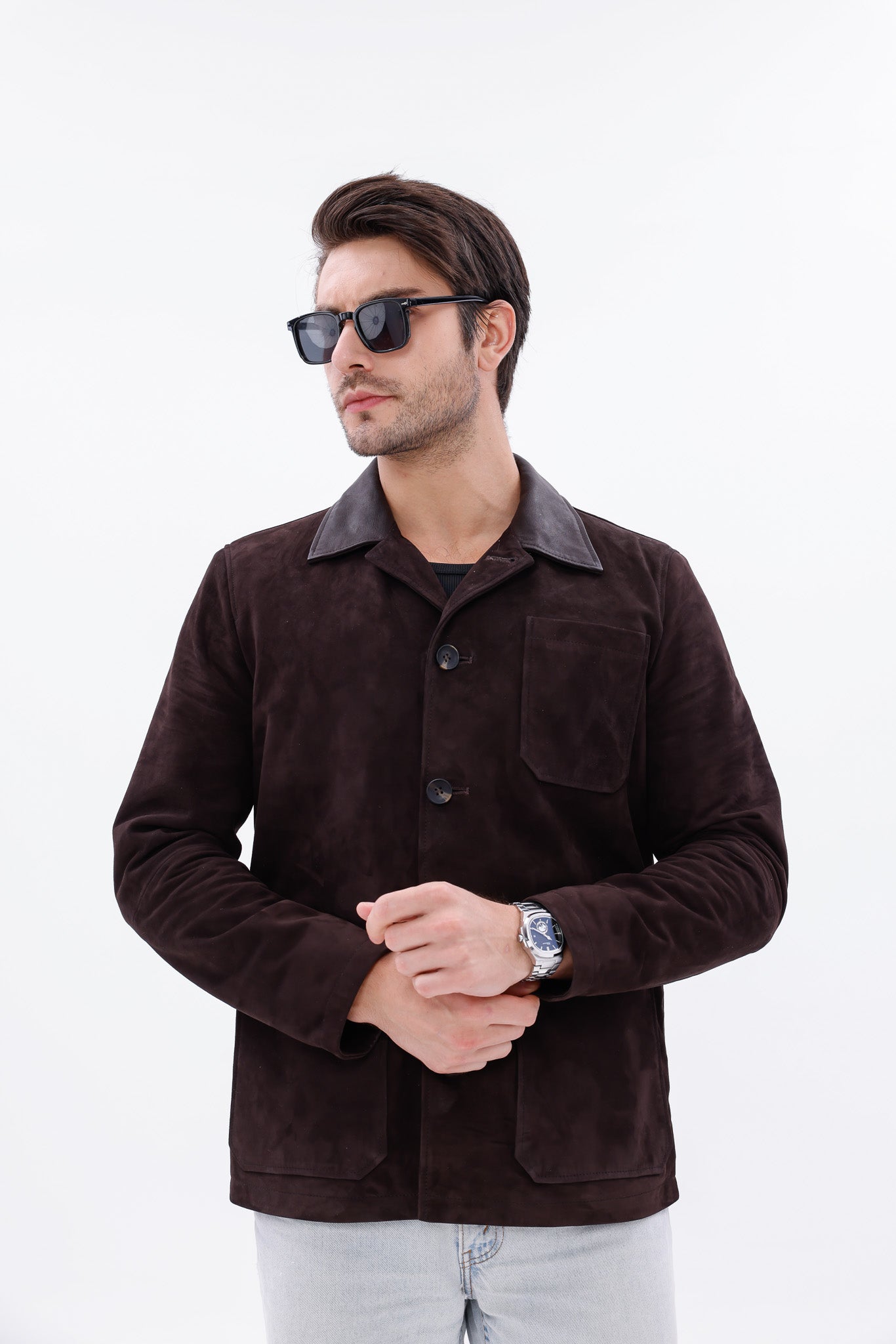 The Matera Suede Brown Leather Men Jacket