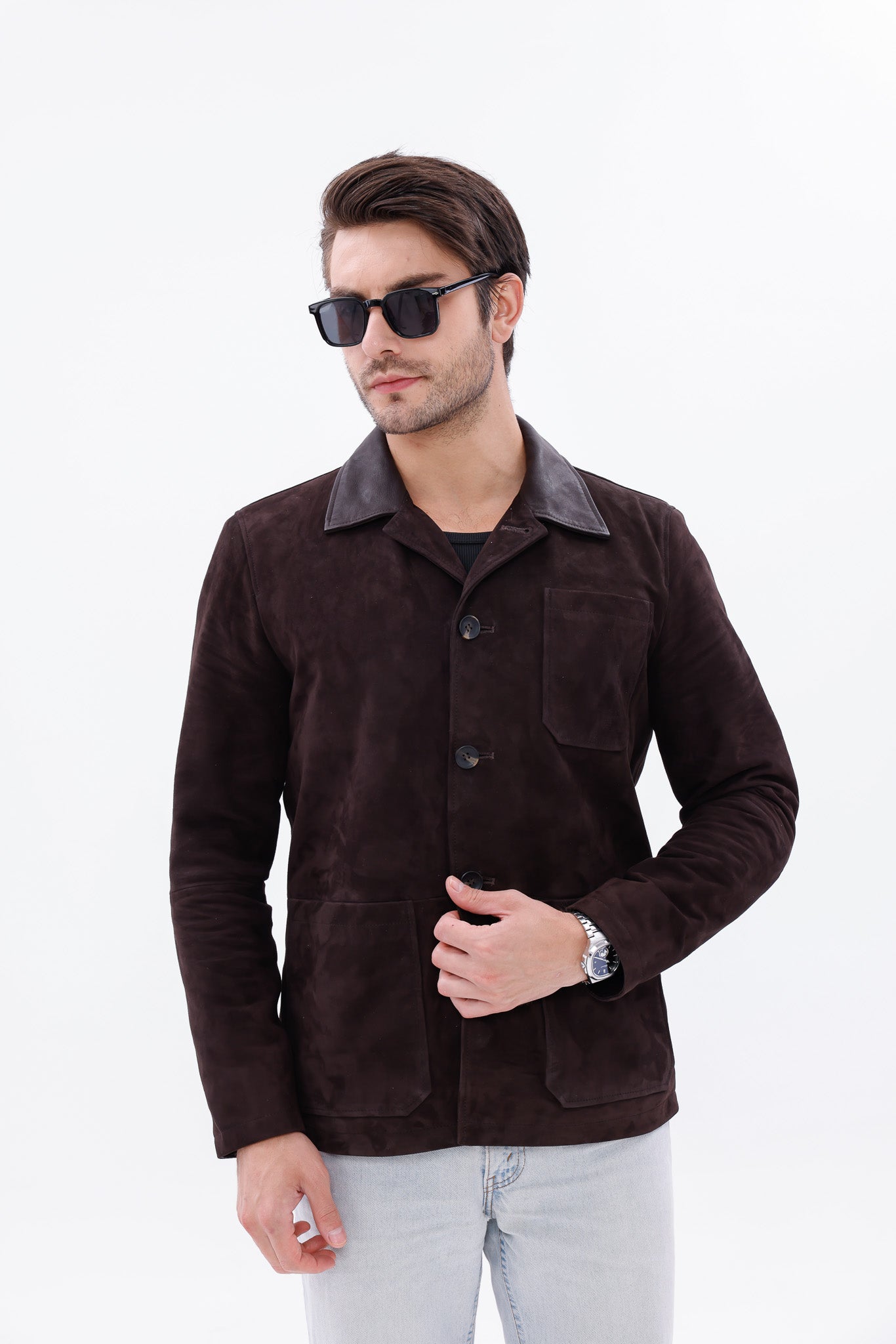 The Matera Suede Brown Leather Men Jacket