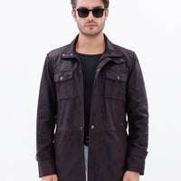The Cremona Deep Brown Suede Leather Men Jacket