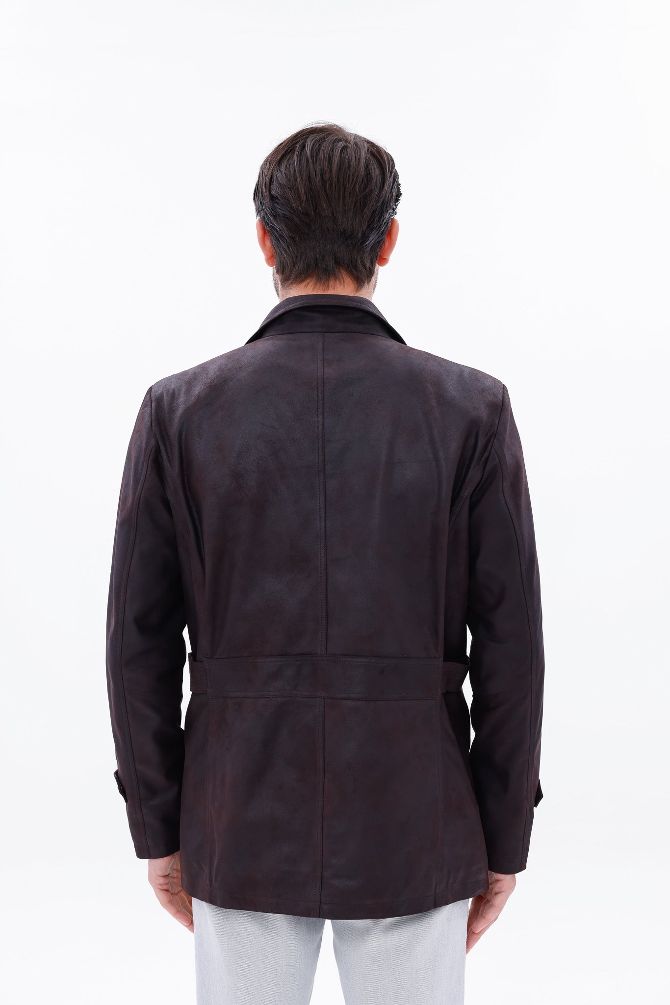 The Cremona Deep Brown Suede Leather Men Jacket