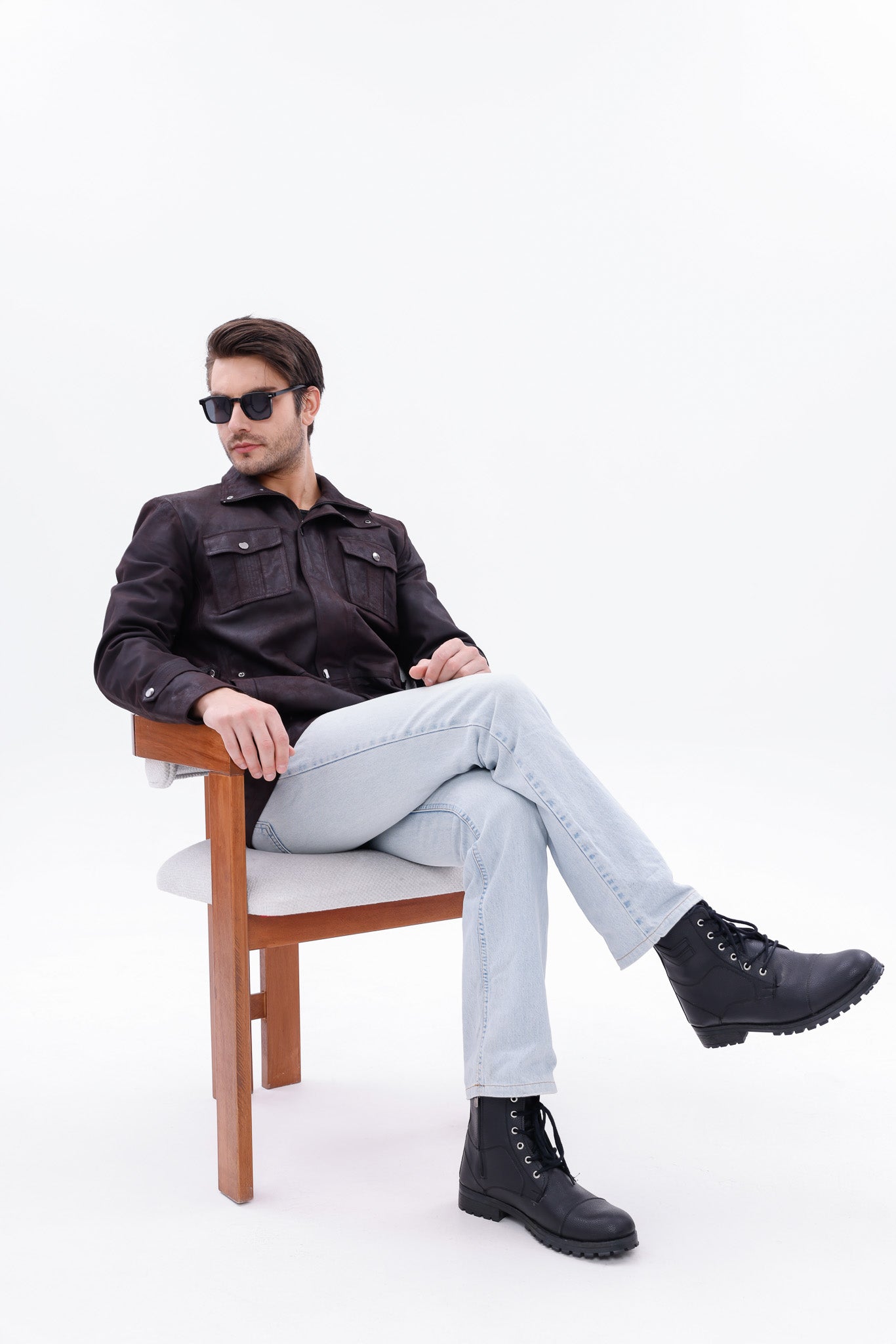 The Cremona Deep Brown Suede Leather Men Jacket