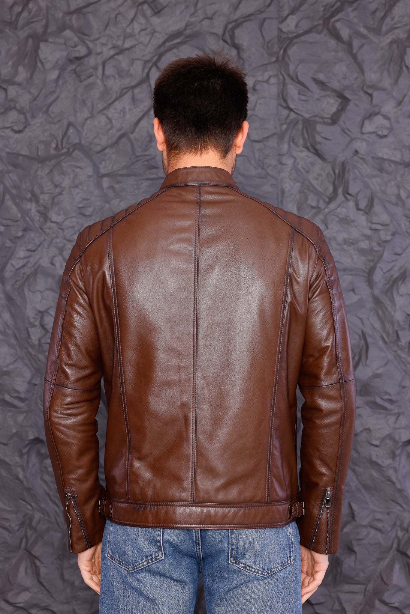 The Argento Brown Leather Jacket