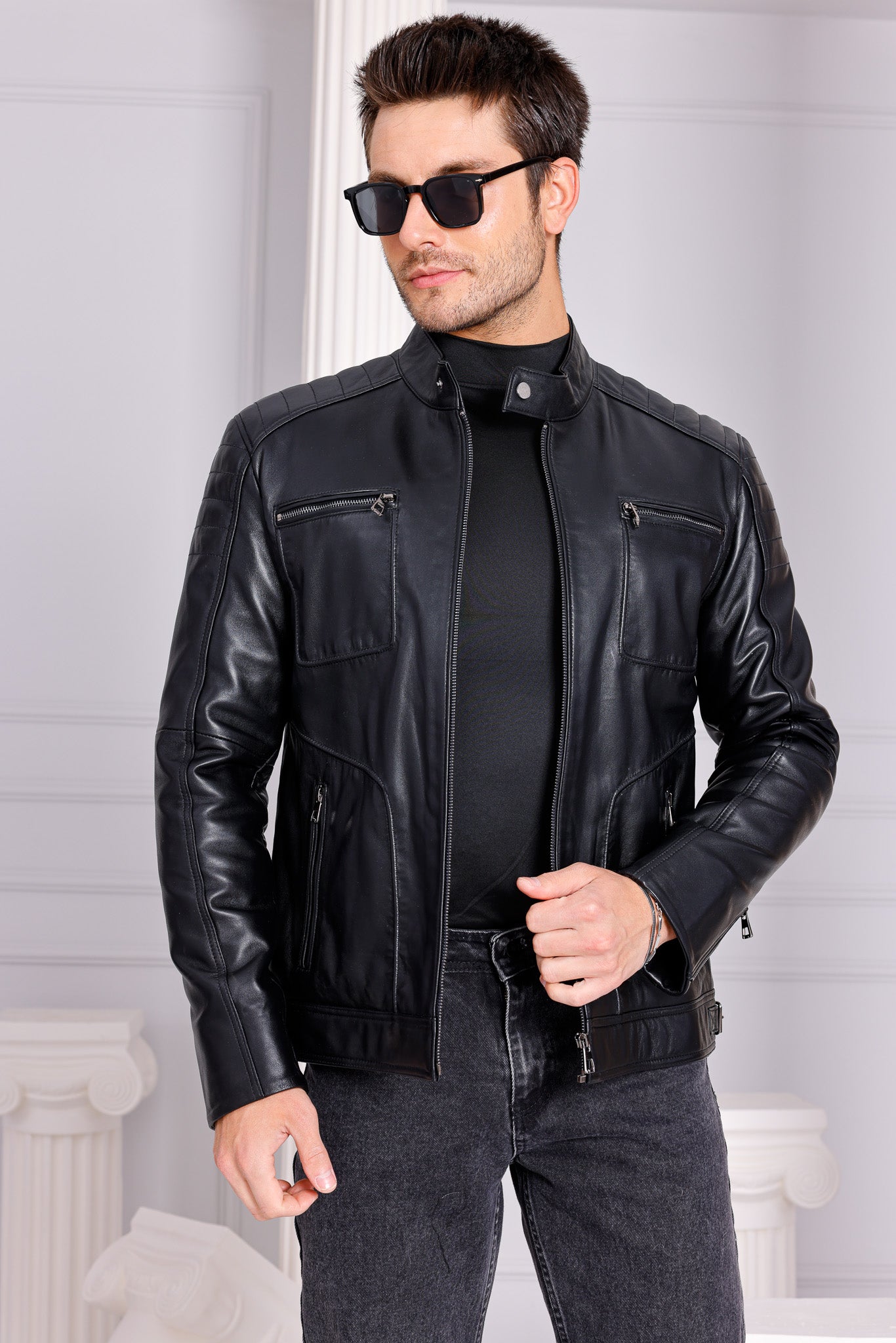 The Argento Black Leather Jacket