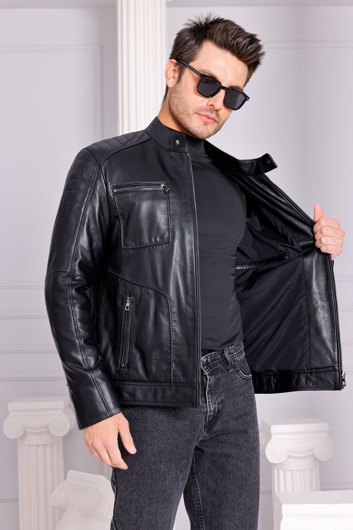 The Argento Black Leather Jacket