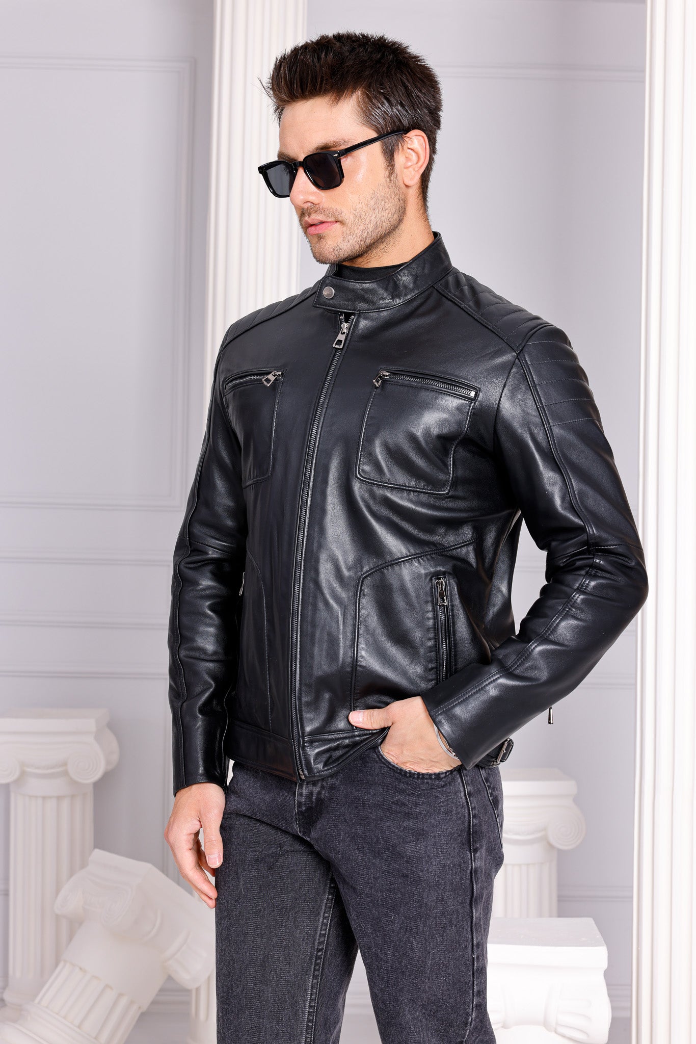 The Argento Black Leather Jacket