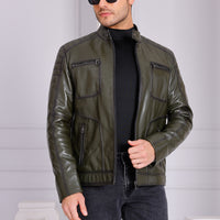 The Argento Green Leather Jacket