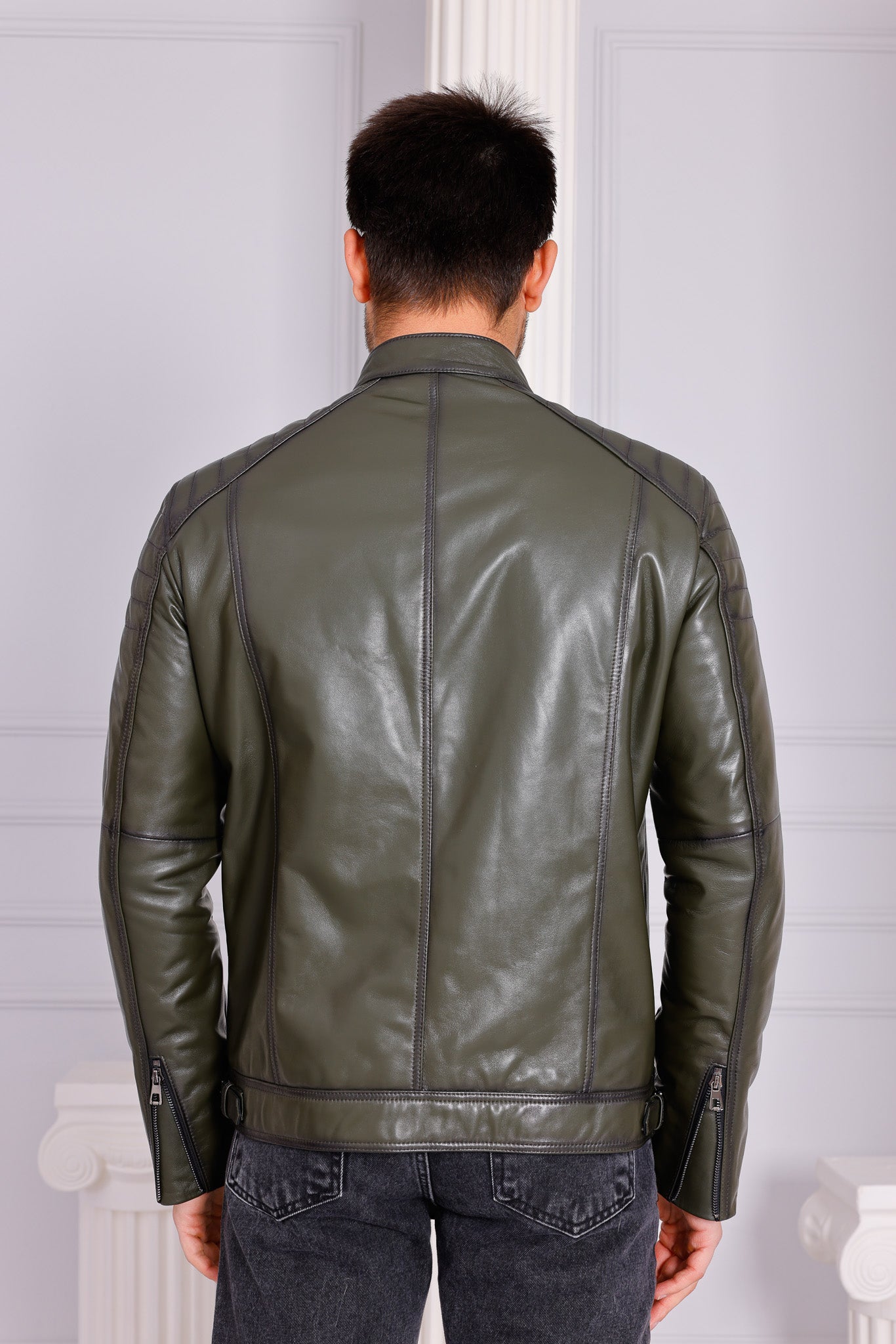 The Argento Green Leather Jacket