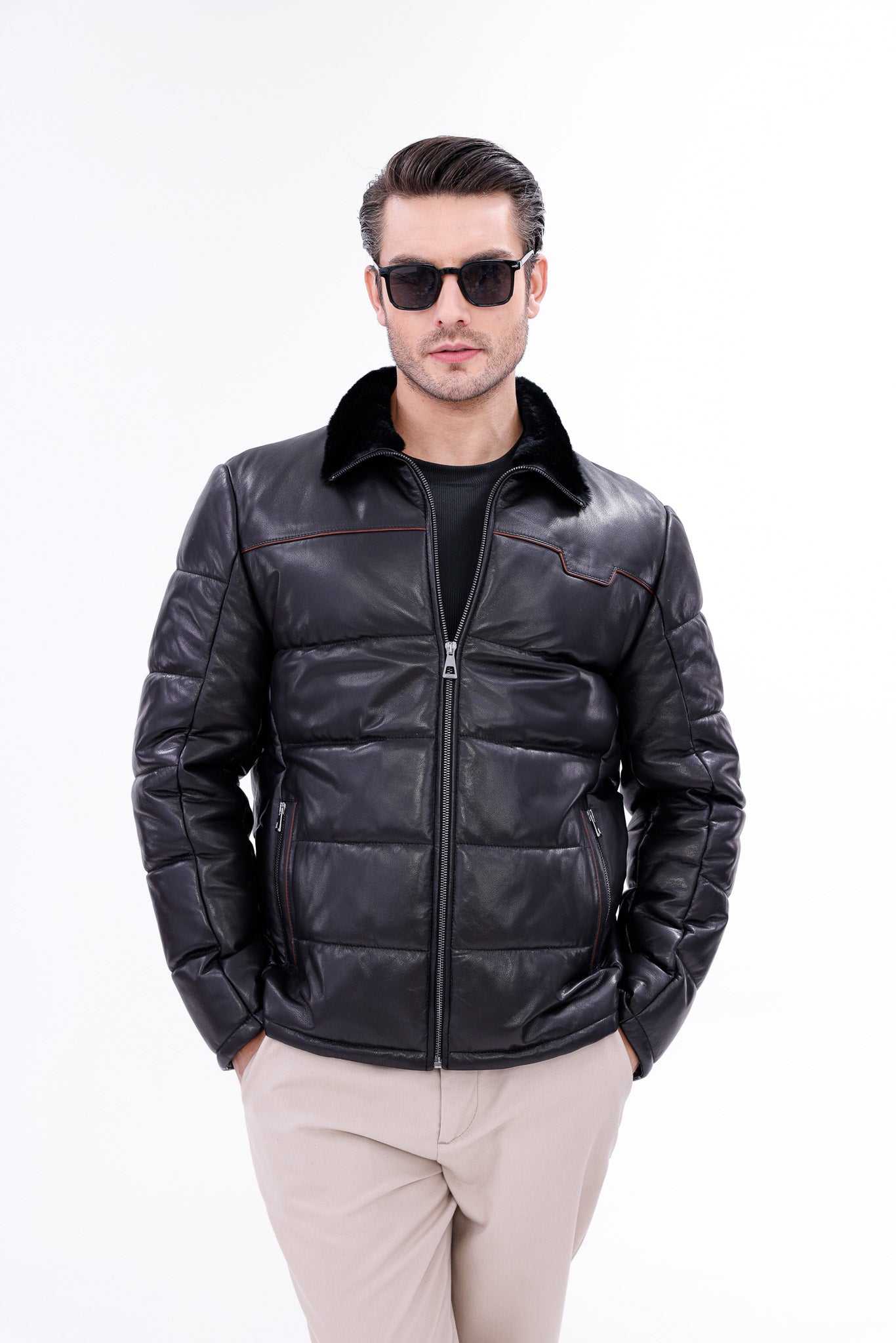 The Valtina Black Shearling Men Jacket