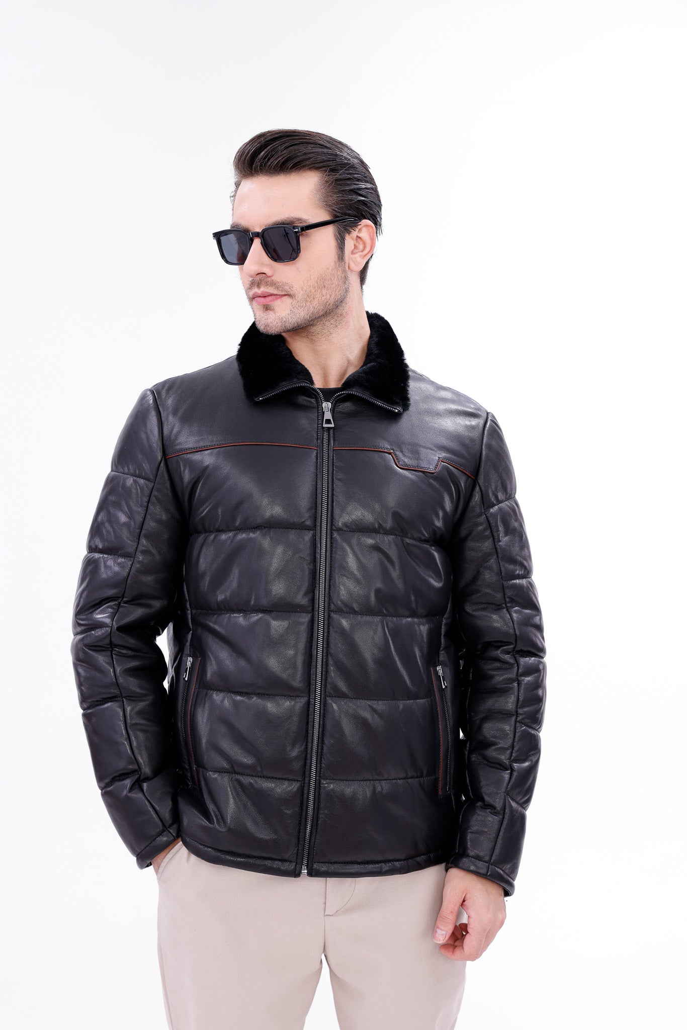 The Valtina Black Shearling Men Jacket