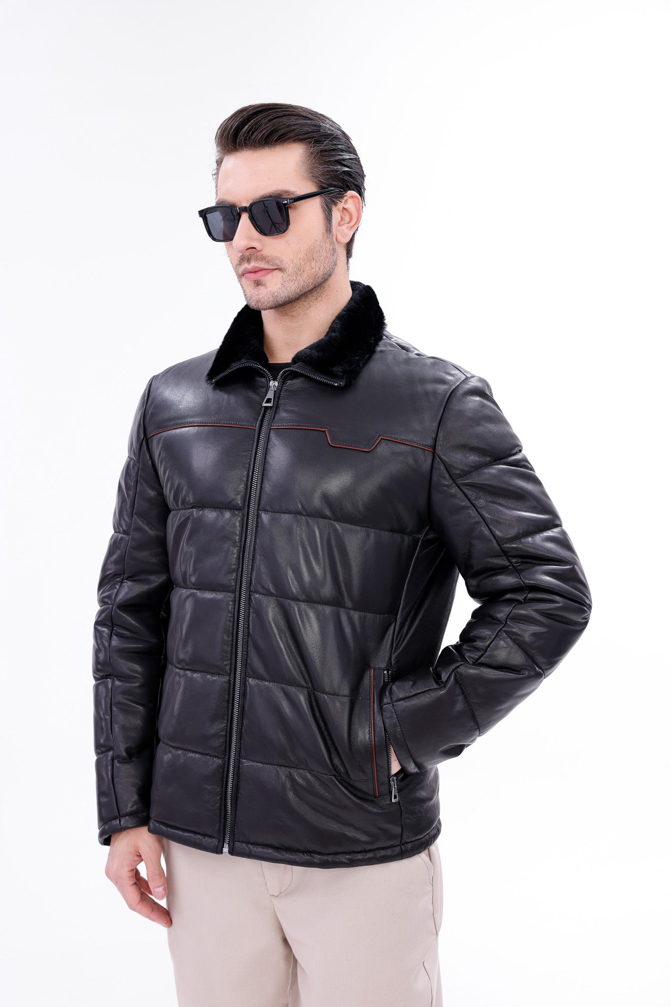 The Valtina Black Shearling Men Jacket