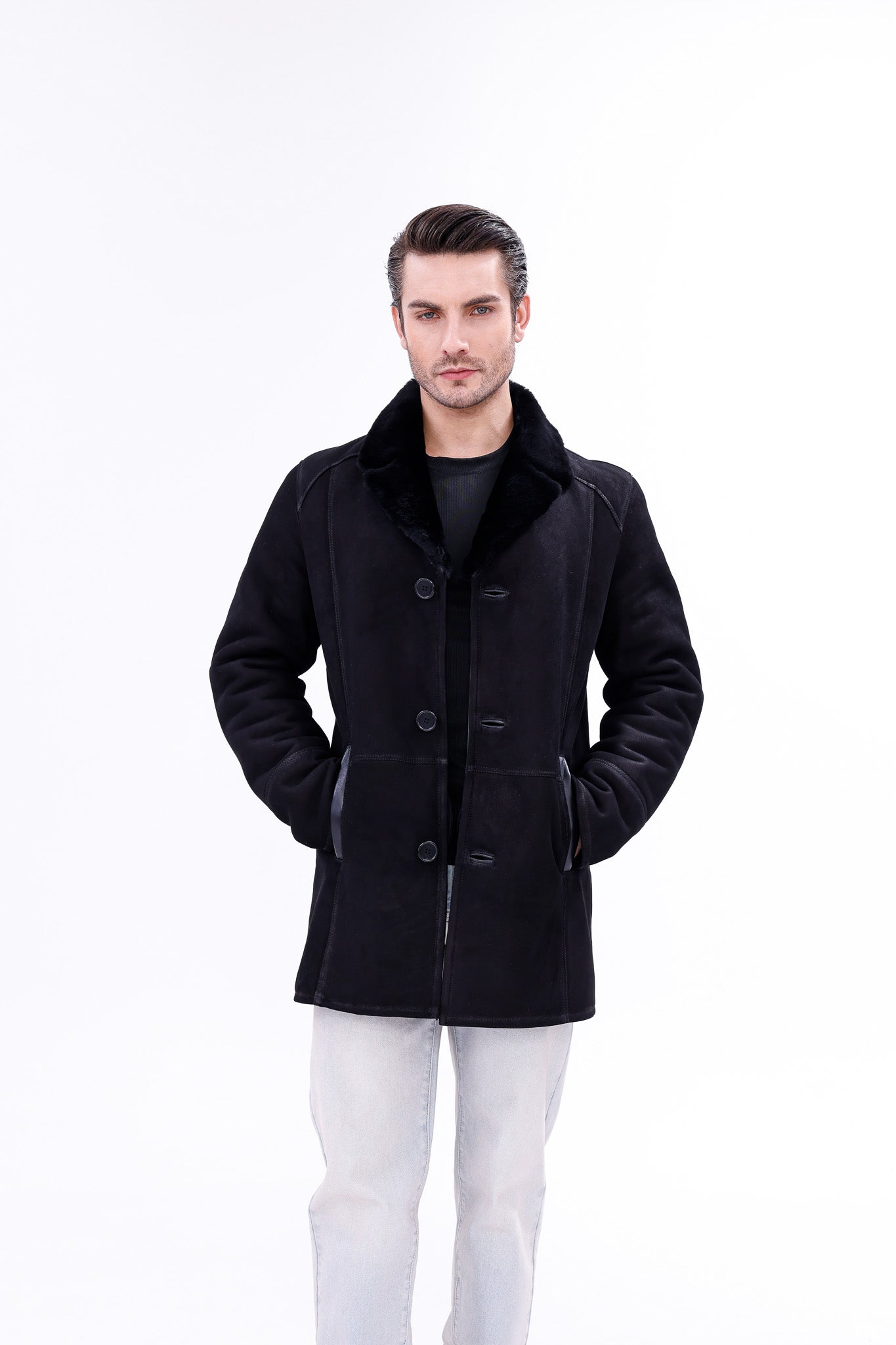 The Lariana Black Shearling Men Jacket
