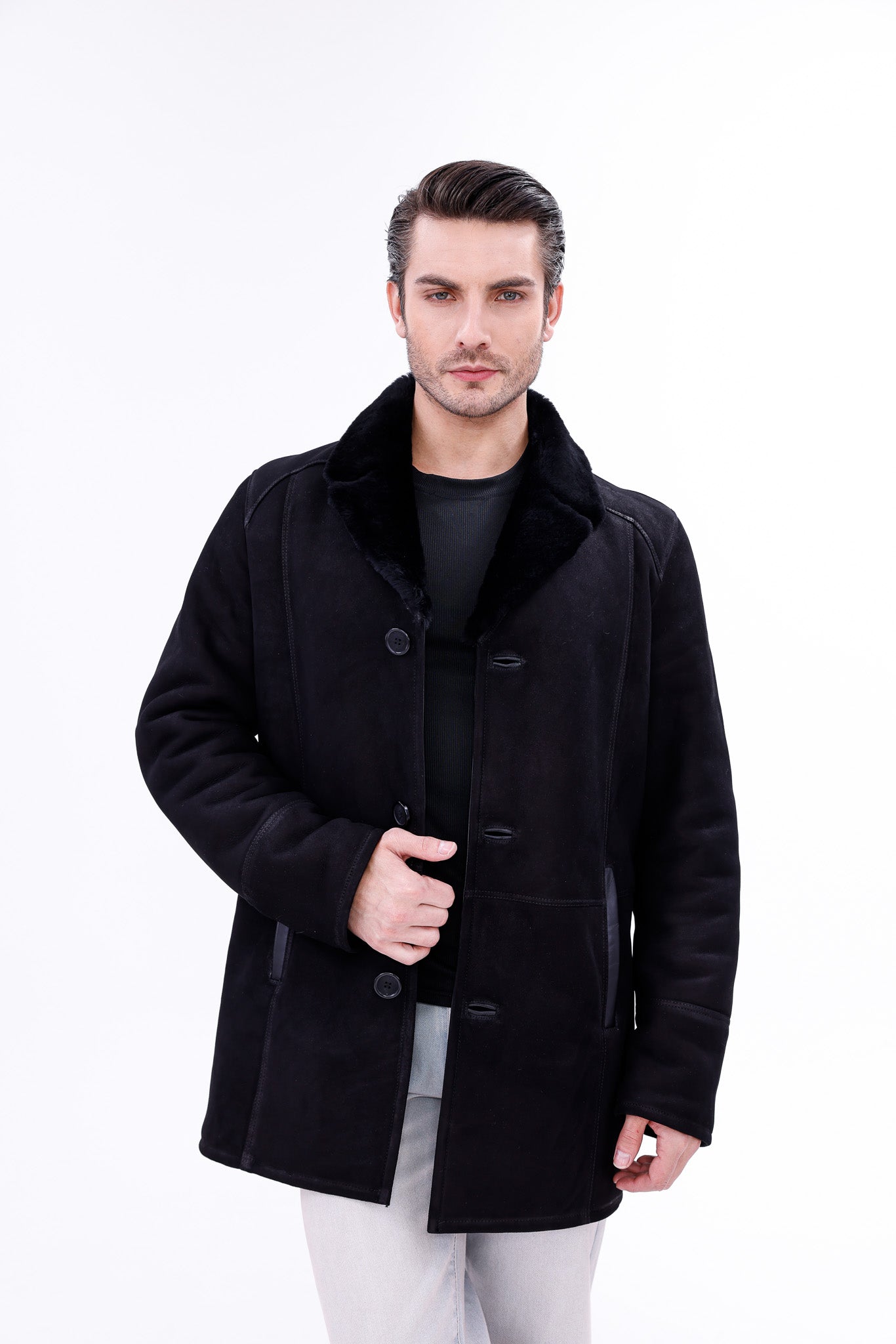 The Lariana Black Shearling Men Jacket