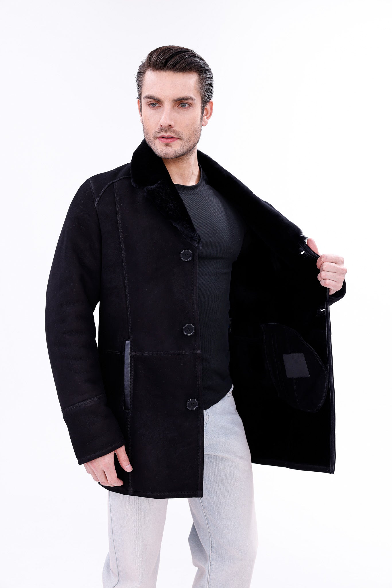 The Lariana Black Shearling Men Jacket