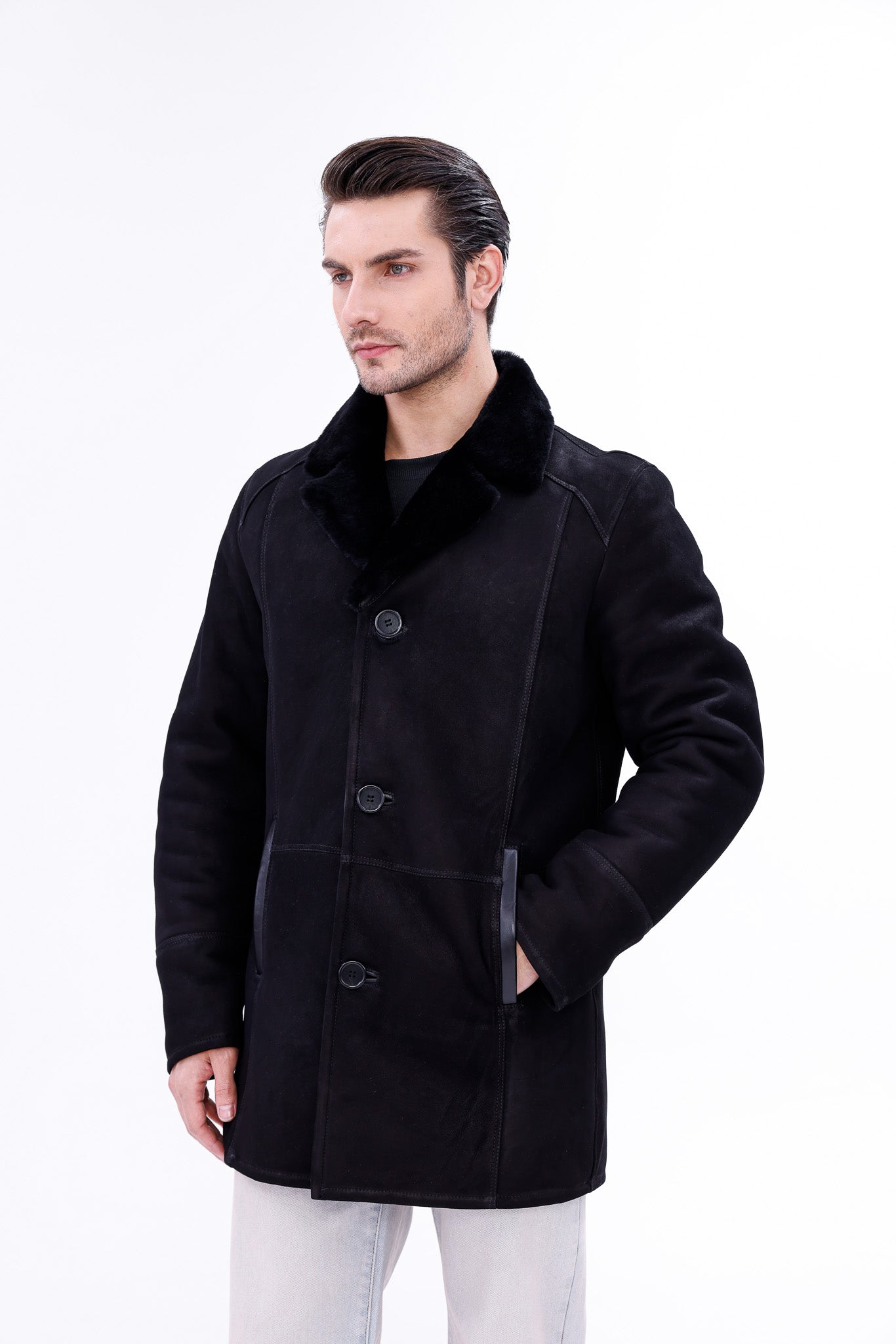 The Lariana Black Shearling Men Jacket