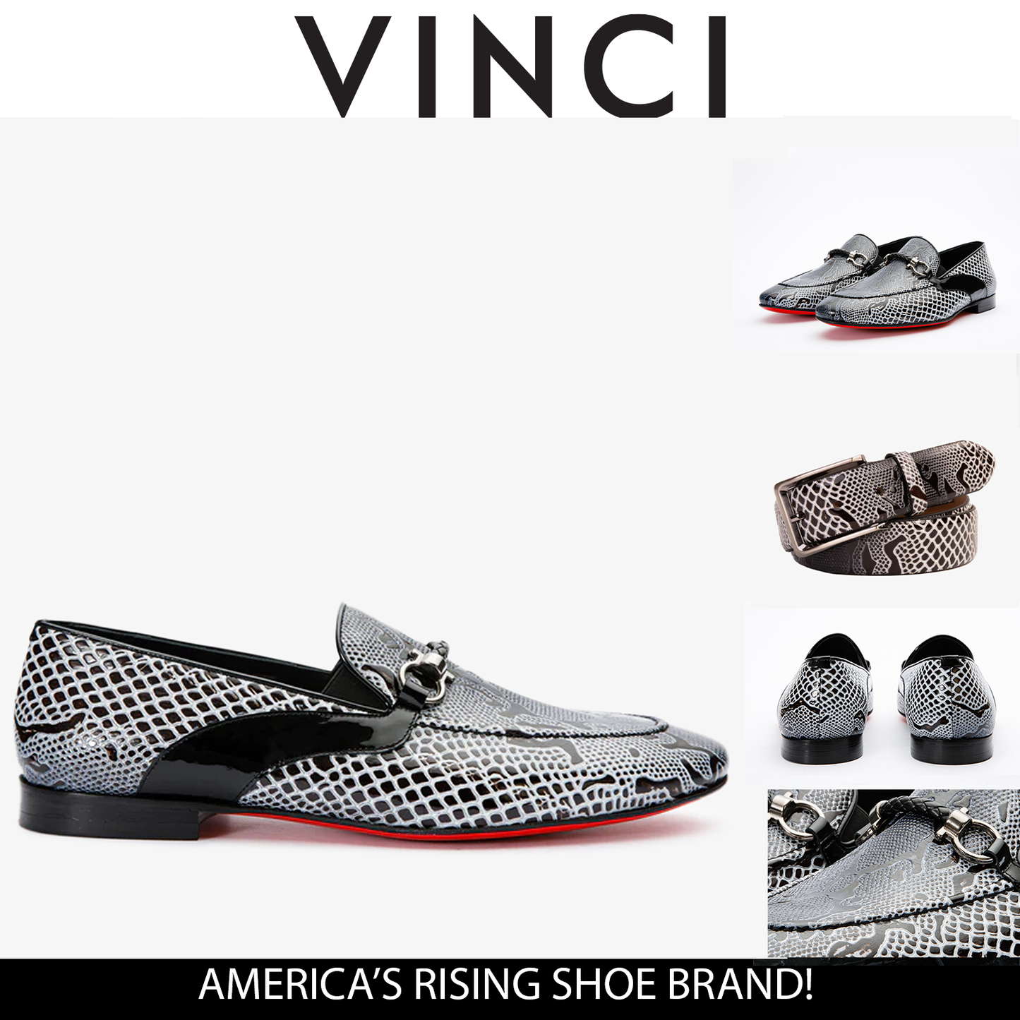 The Milano Black/White Shoe Bit Loafer Men  shoe