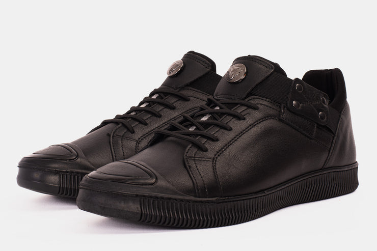 The Mumbai Black Leather Sneaker