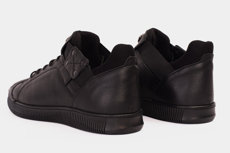 The Mumbai Black Leather Sneaker