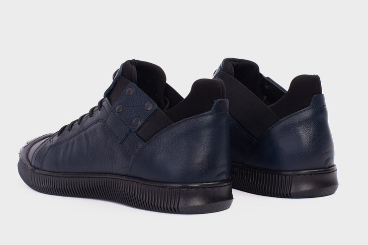 The Mumbai Navy Blue Leather Sneaker