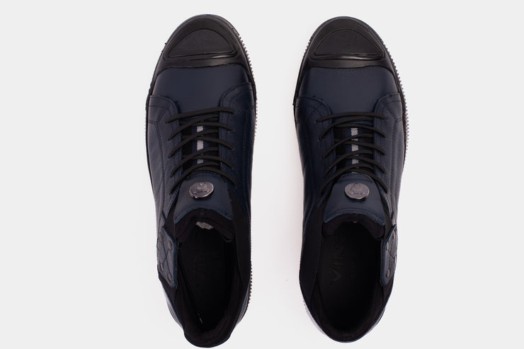 The Mumbai Navy Blue Leather Sneaker