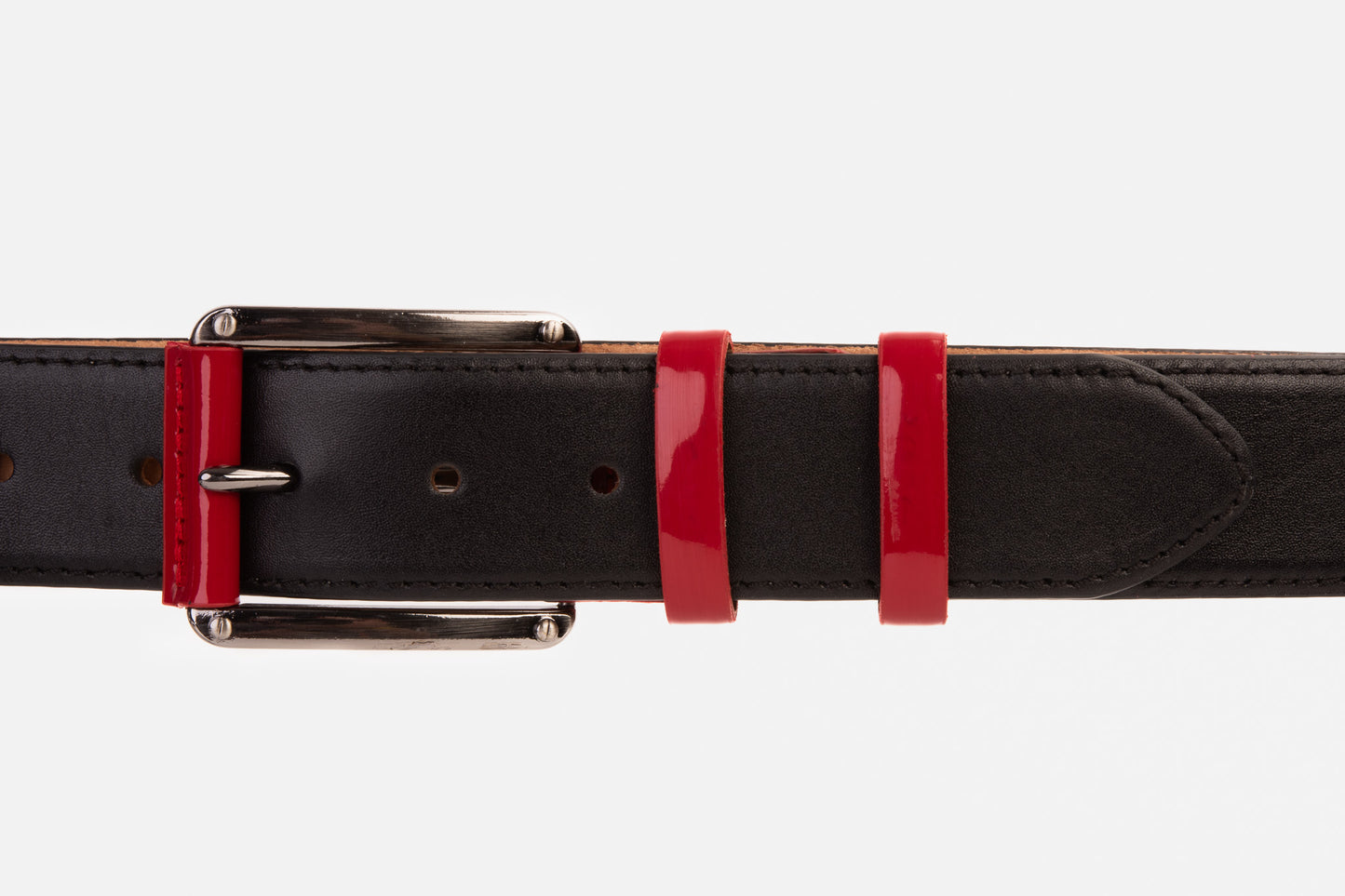 The Maratea Black & Red Leather Belt