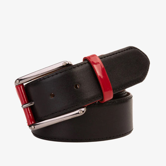 The Maratea Black & Red Leather Belt