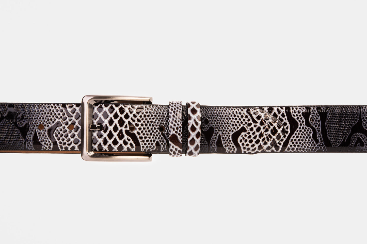 The Milano Black/White Leather Belt Limited Edition