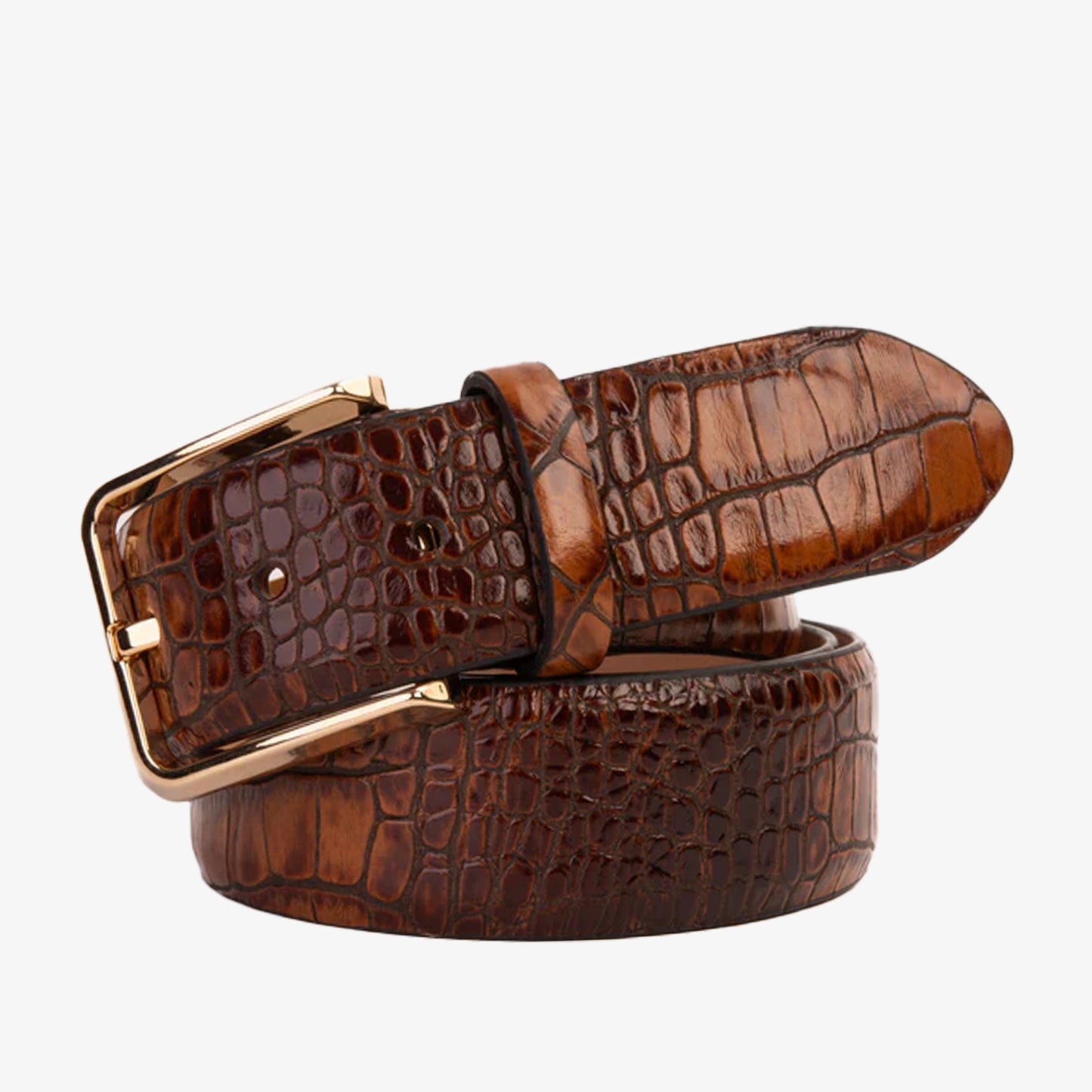 Cinturón de piel marrón de Mónaco 