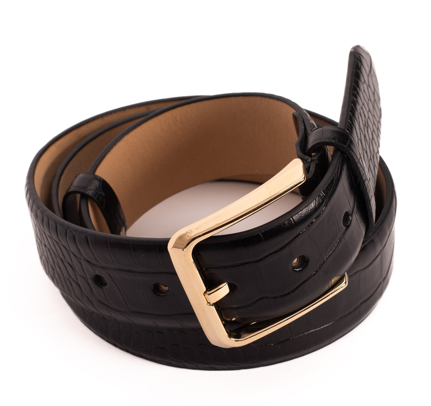 The Monaco Black Leather Belt – Vinci Leather Shoes