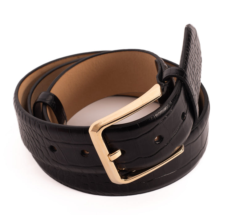 The Monaco Black Leather Belt