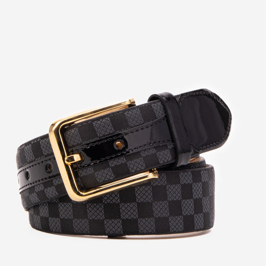 The Monte Carlo Black Leather Belt
