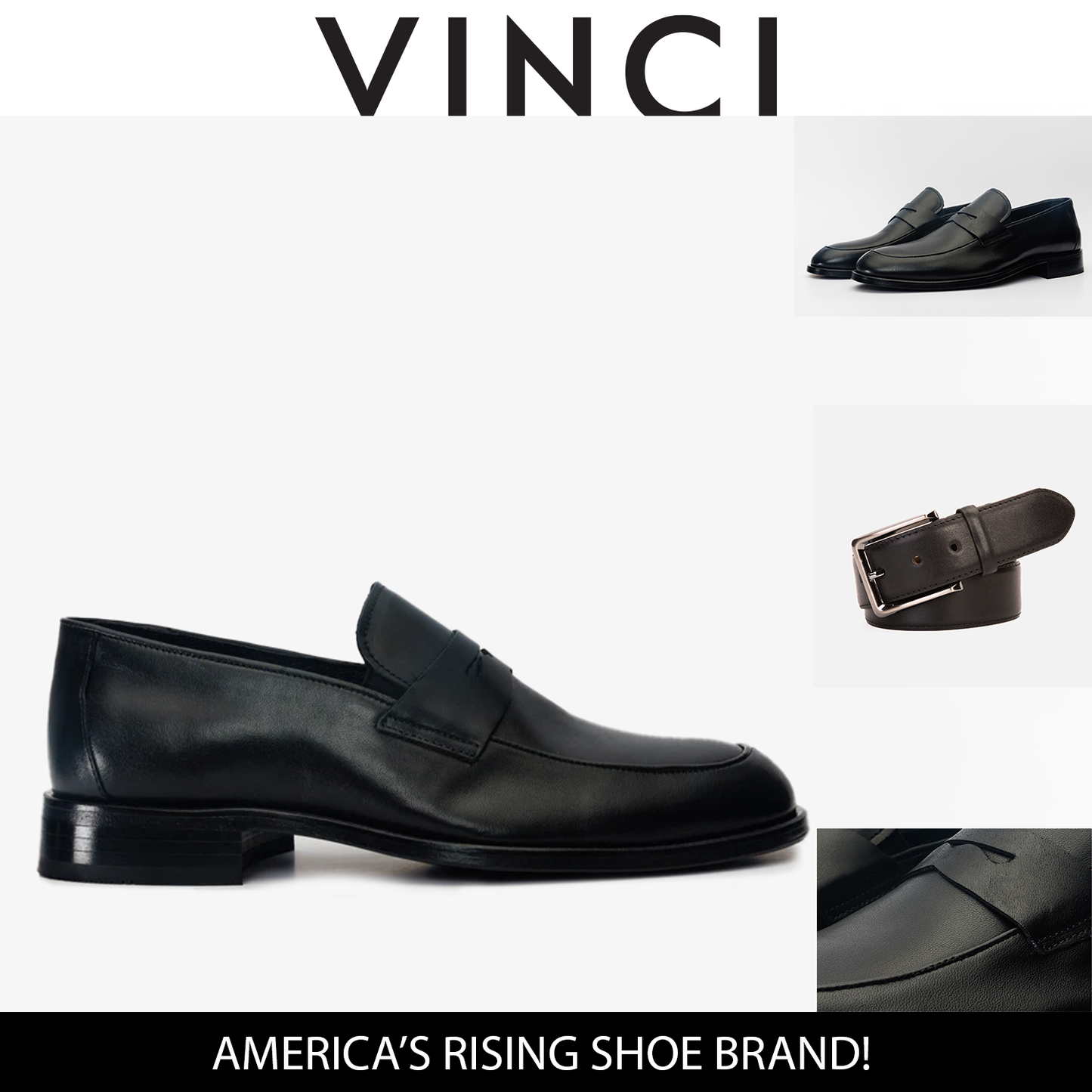 The Marinka Black Leather Shoe Penny Loafer Men  Shoe