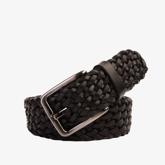 Men Woven Belt Black Braided Belt Black Leather Belt Mens Real Leather Belt  Woven Leather Belt -  Canada