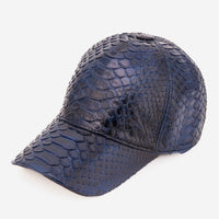 Boss Navy Blue  Python Leather Cap