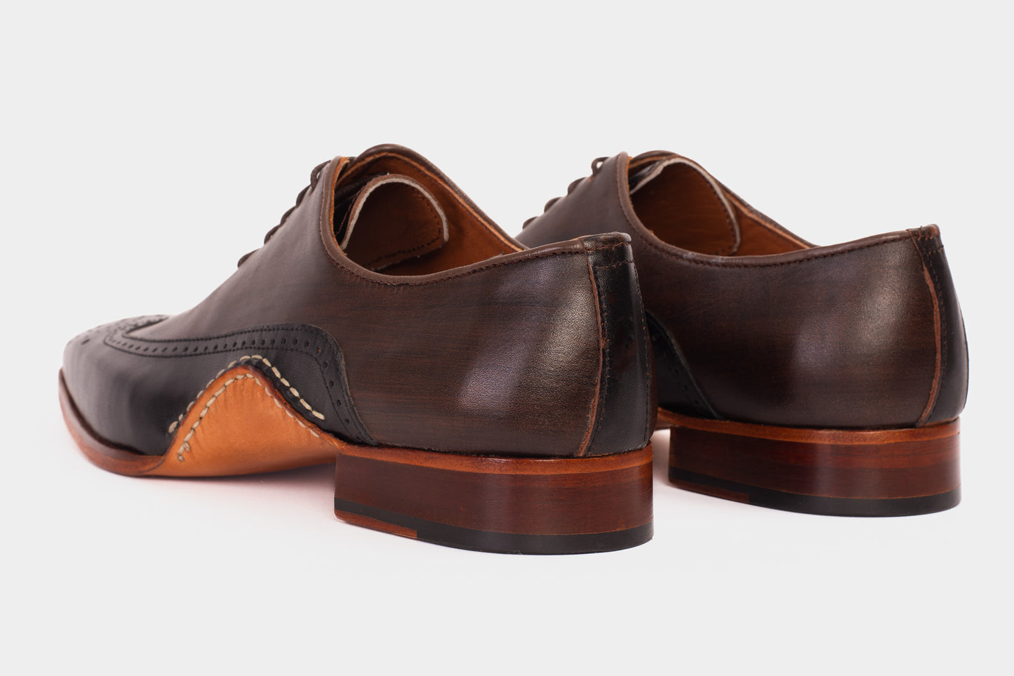 The Royal Hand Craft Black & Brown Wingtip Oxford Men Shoe