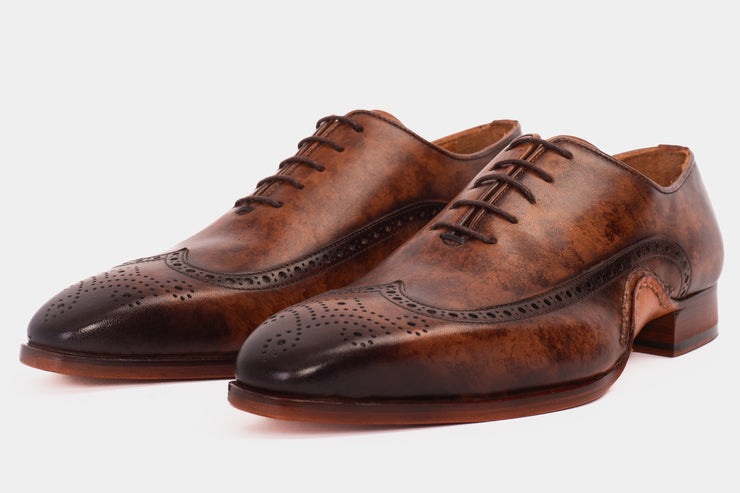 The Royal Hand Craft Brown Wingtip Oxford Shoe
