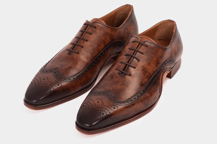 The Royal Hand Craft Brown Wingtip Oxford Shoe
