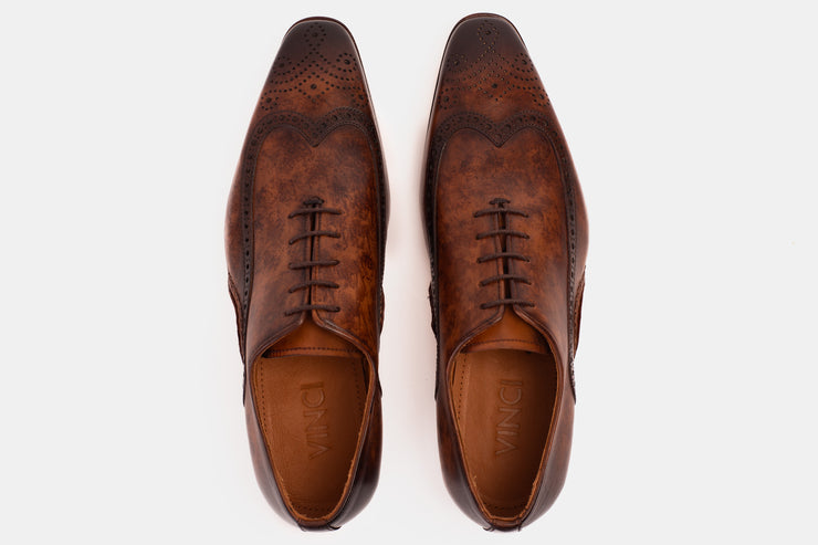 The Royal Hand Craft Brown Wingtip Oxford Shoe