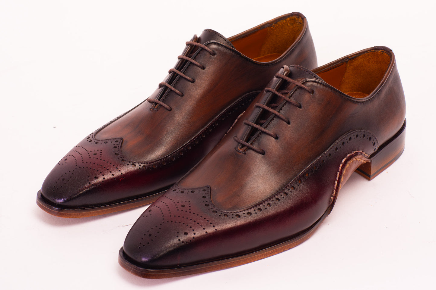 The Royal Hand Craft Burgundy Wingtip Oxford Men Shoe