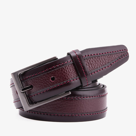 The Everest & Rockwell BurgundyLeather Belt