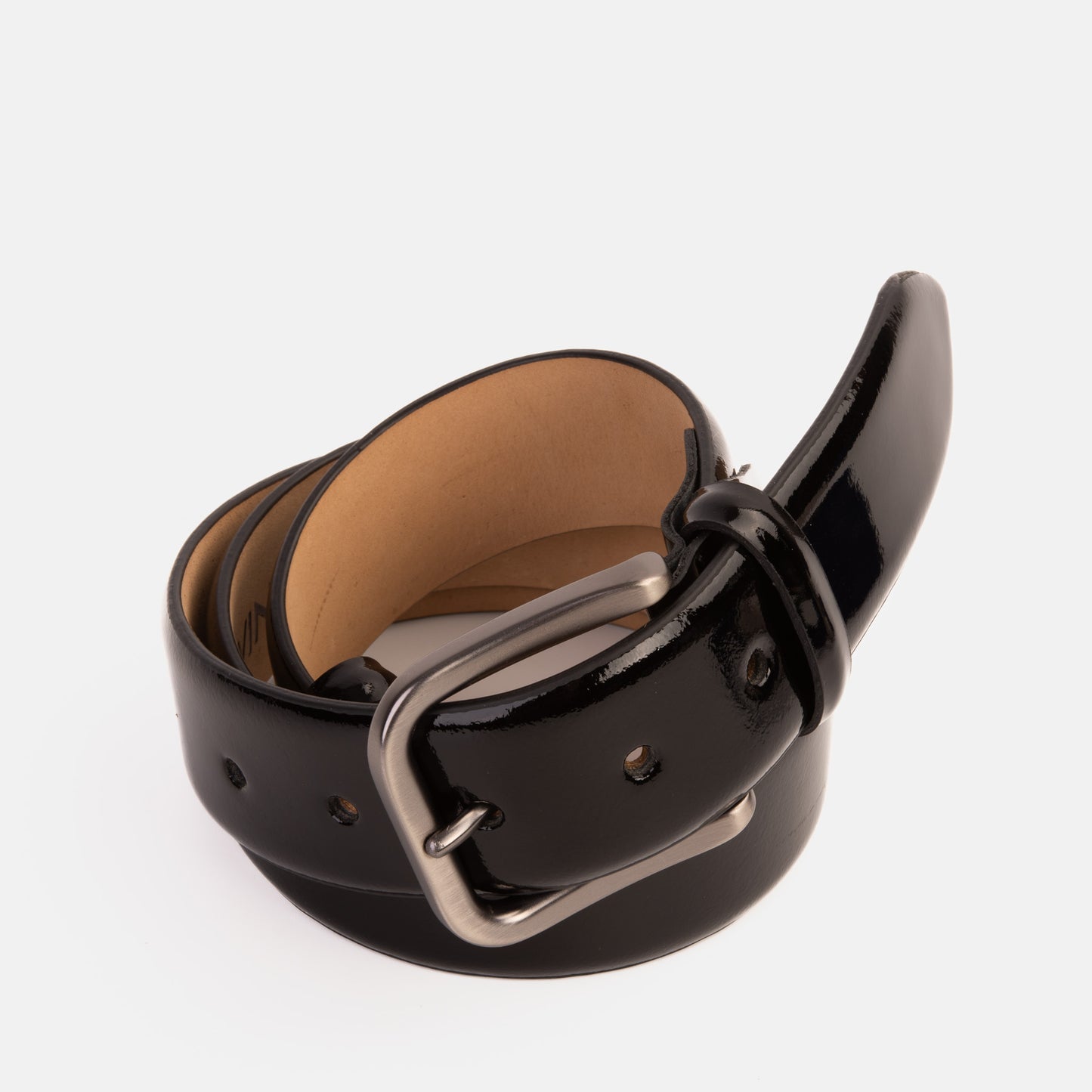 Cinturón de charol negro Dodoma 