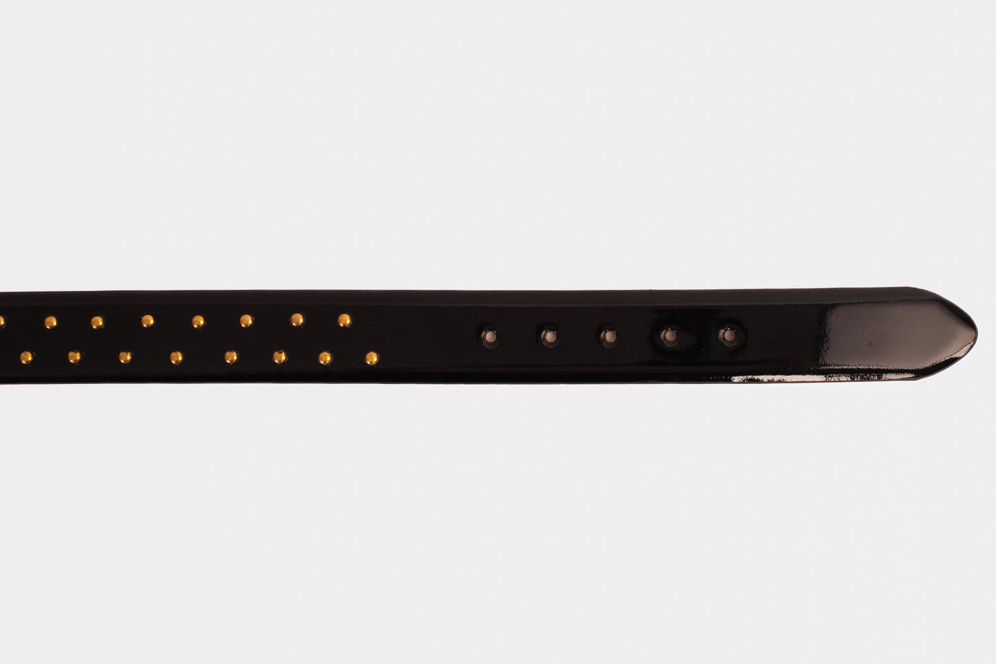 The Jupiter Black Patent Spike Leather Belt